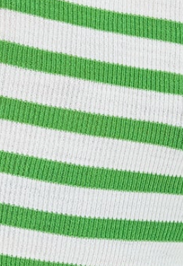 Liquorish Striped Crop Jumper in Green and White