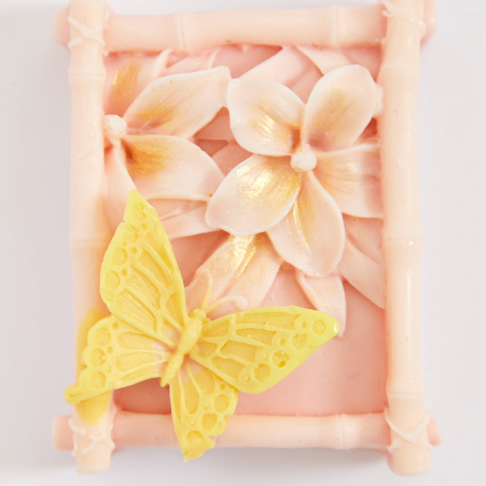 
                  
                    Liquorish Light Yellow Soft Pink Butterfly Garden Floral Soap Handmade Soap
                  
                