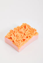Liquorish Orange and Pink Bed of Roses Floral Soap Handmade Soap