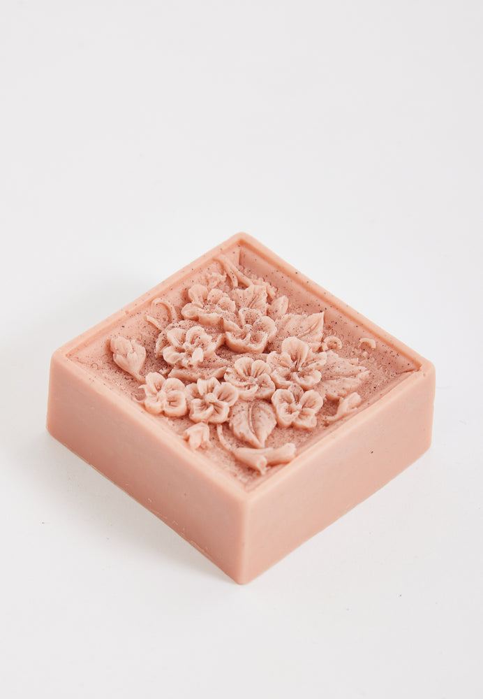 Liquorish Rose Clay Flowers Square Floral Soap Handmade Soap