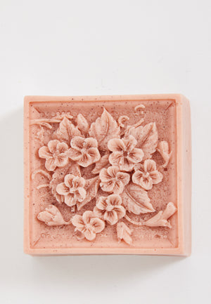 Liquorish Rose Clay Flowers Square Floral Soap Handmade Soap