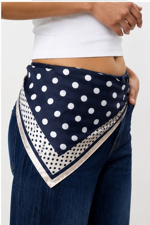 
                  
                    Polka Dot Square Navy & White Satin Scarf
                  
                