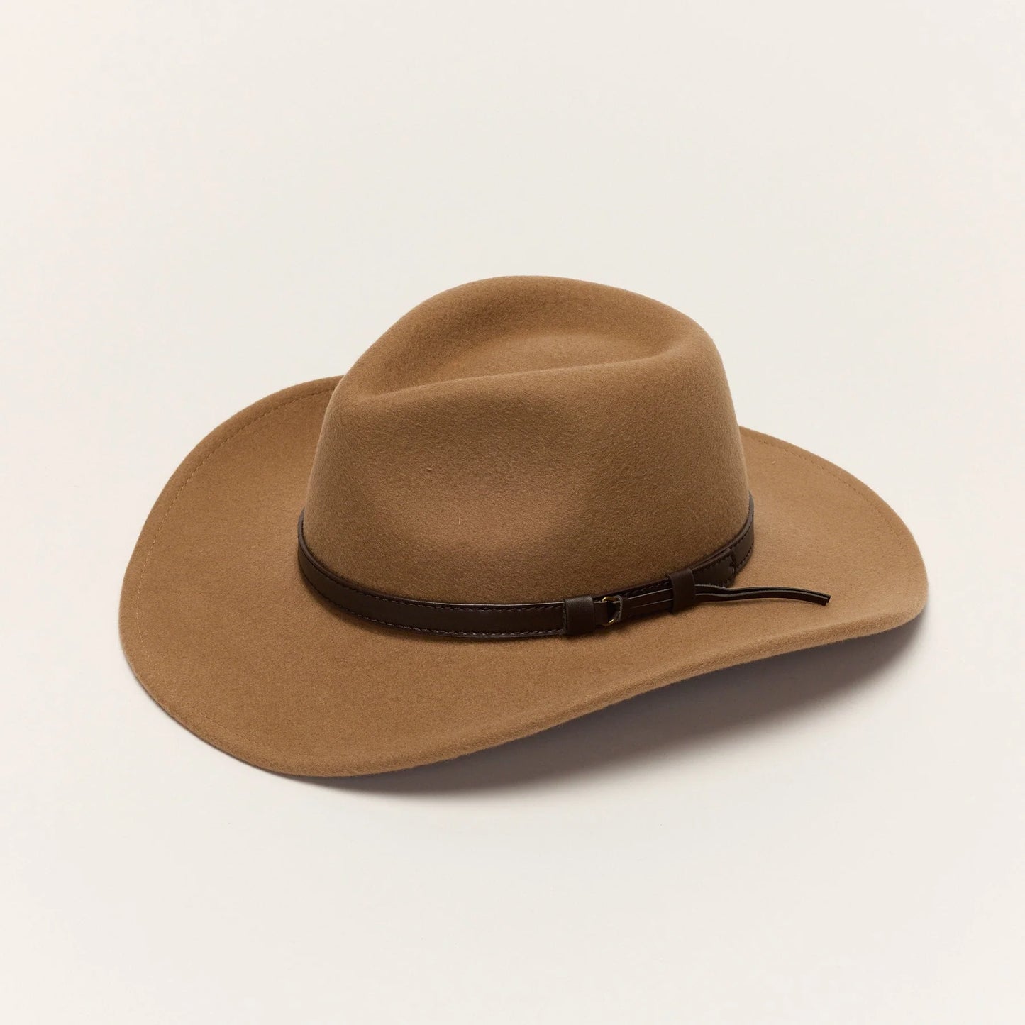
                  
                    Camel Wool Cowboy Hat With Slim Leather Band
                  
                