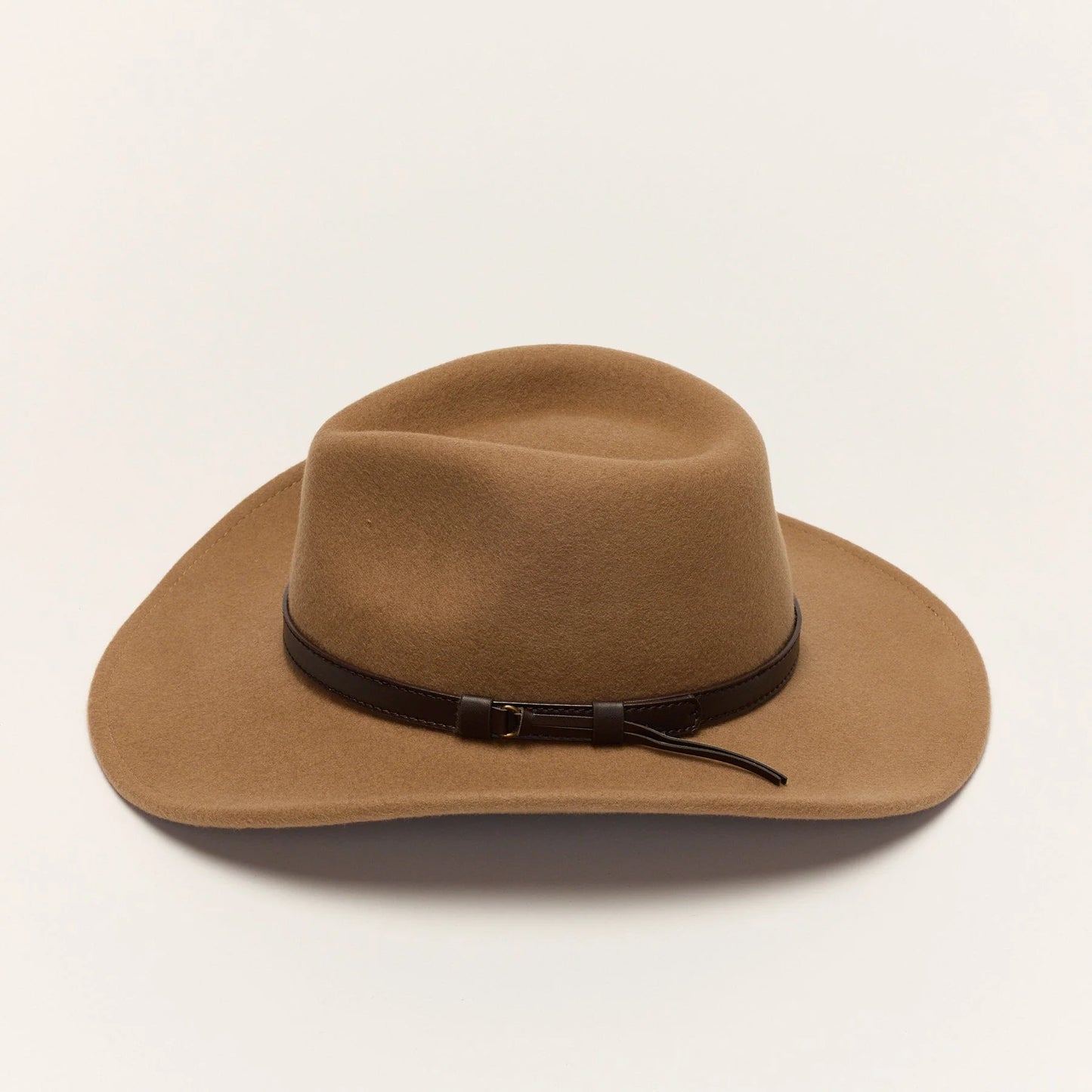 
                  
                    Camel Wool Cowboy Hat With Slim Leather Band
                  
                