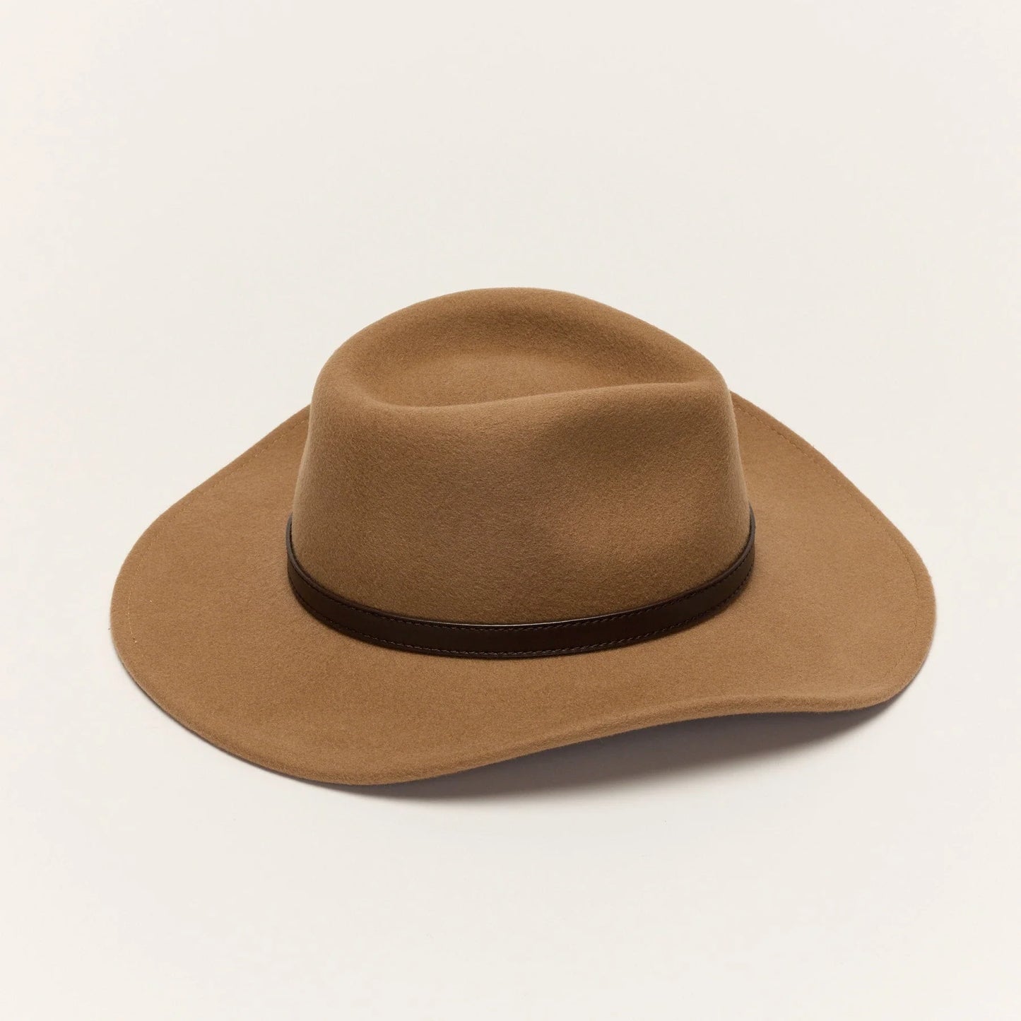 
                  
                    Camel Wool Cowboy Hat With Slim Leather Band
                  
                
