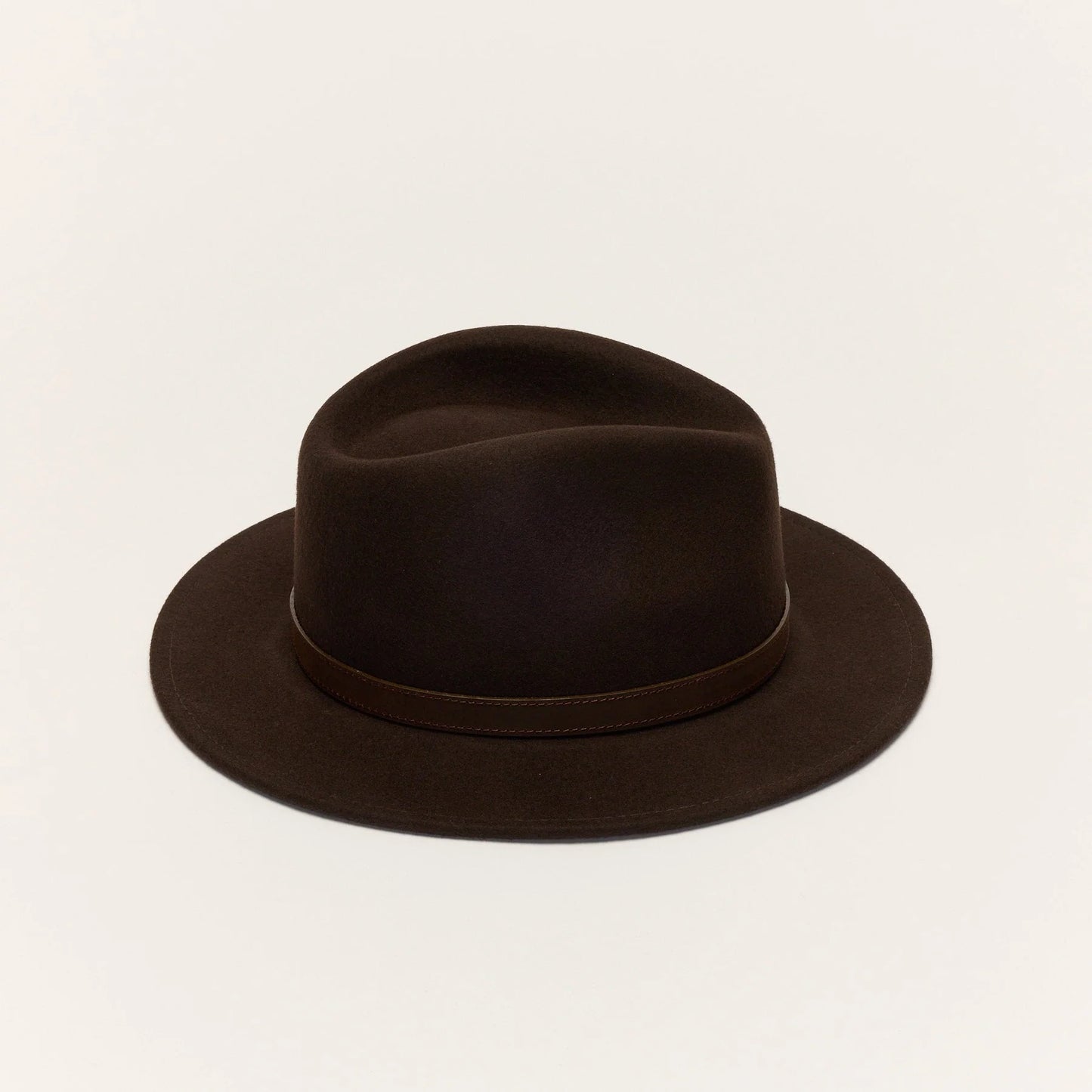 
                  
                    Brown Wool Felt Fedora Hat with Leather Band
                  
                