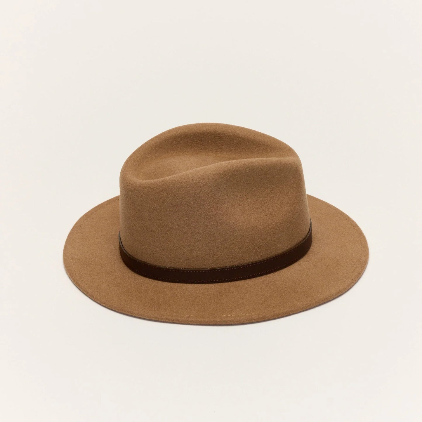 
                  
                    Camel Wool Felt Fedora Hat with Leather Band
                  
                