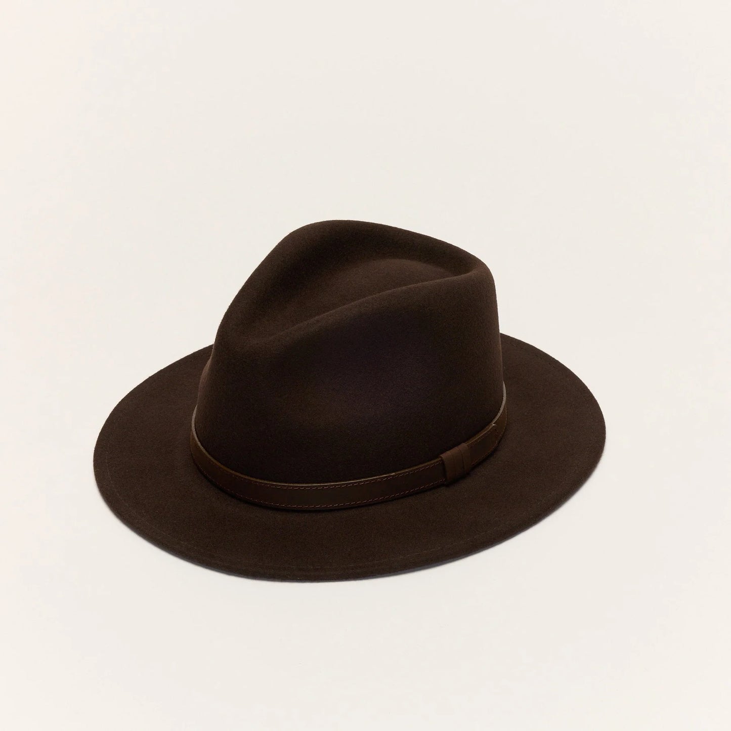 
                  
                    Brown Wool Felt Fedora Hat with Leather Band
                  
                