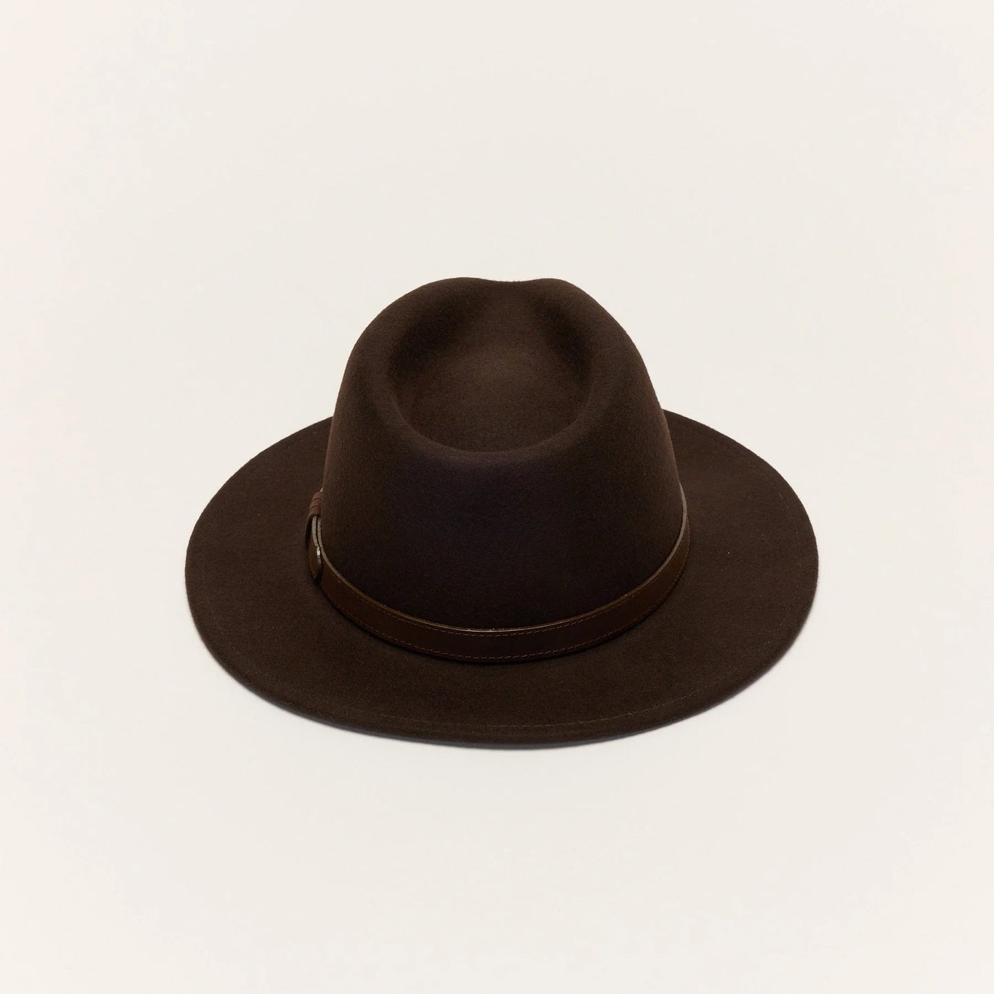 
                  
                    Brown Wool Felt Fedora Hat with Leather Band
                  
                