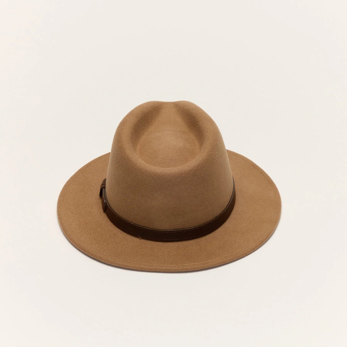 
                  
                    Camel Wool Felt Fedora Hat with Leather Band
                  
                
