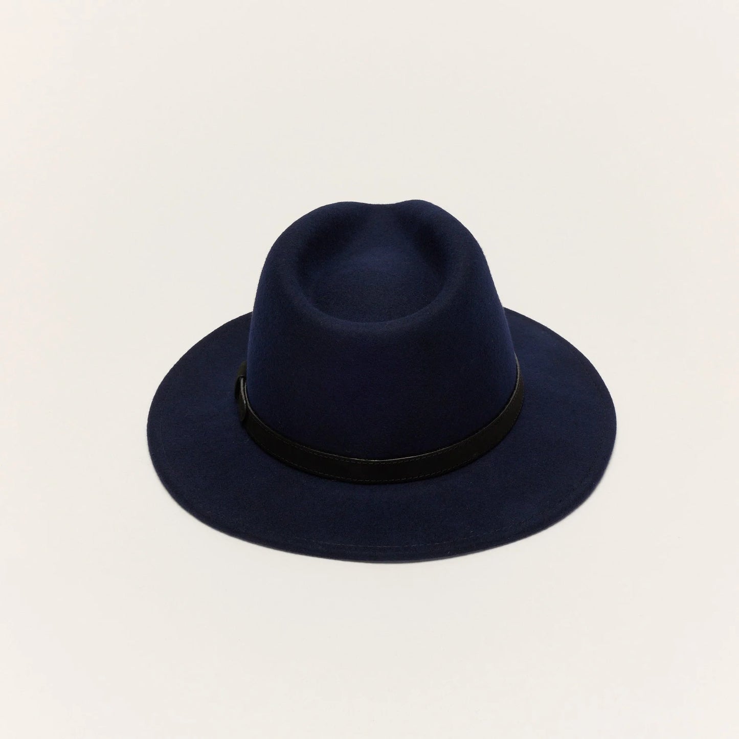 
                  
                    Navy Wool Felt Fedora Hat with Leather Band
                  
                