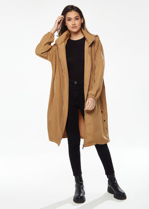 Liquorish Never Give up Parka in Camel