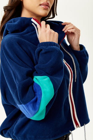 Navy Fleece Hoodie Sweatshirt