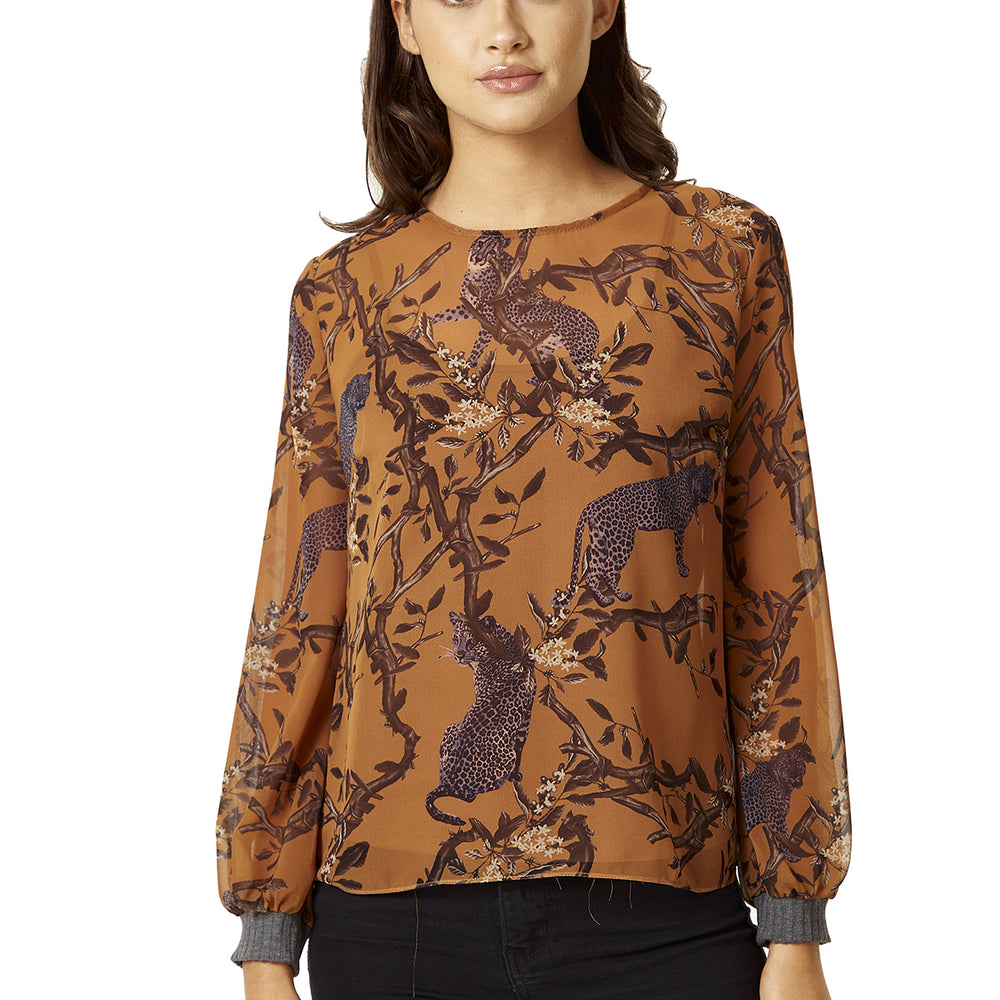 
                  
                    Divine Grace Cheetah Print Top with Long Sleeves in Tuscany
                  
                