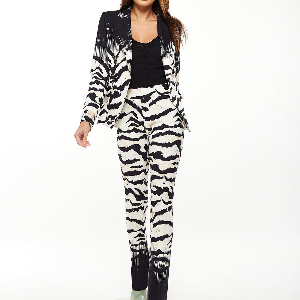 
                  
                    Liquorish Zebra Print Ombre Suit Trouser in Black & White
                  
                