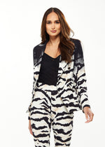 Liquorish Zebra Print Ombre Suit Blazer in Black & White