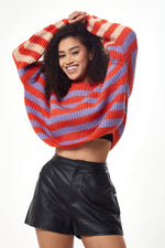 Liquorish Stripes Jumper In Multicolour