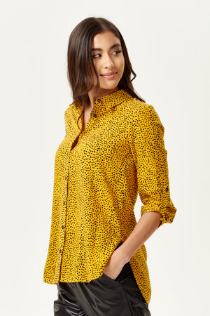 Polka Dot Shirt in Mustard