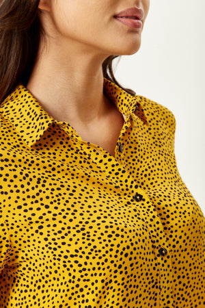 Polka Dot Shirt in Mustard
