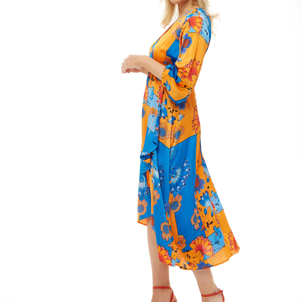 
                  
                    Liquorish Midi Dress In Orange & Blue Floral Print
                  
                