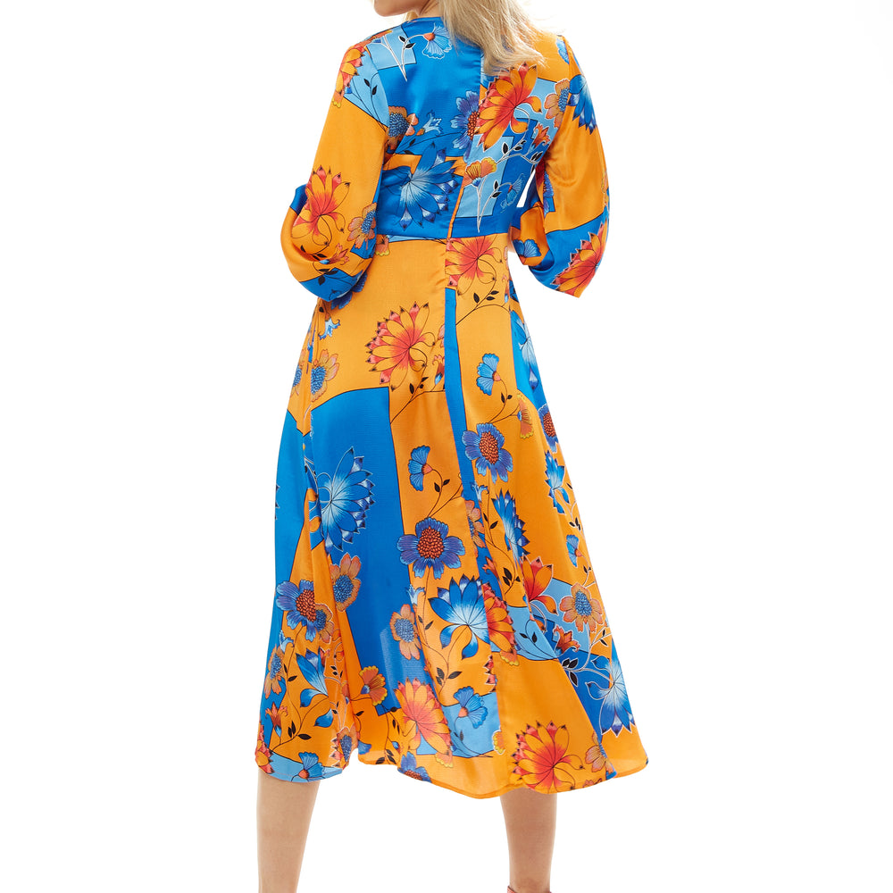 
                  
                    Liquorish Midi Dress In Orange & Blue Floral Print
                  
                