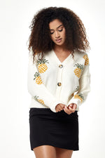 Liquorish Pineapple Pattern Cardigan