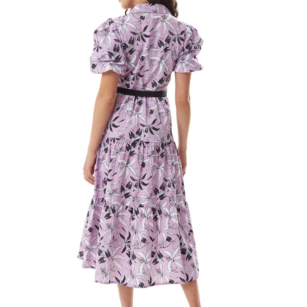 
                  
                    Liquorish Floral Print Button Up Midi Dress in Lilac
                  
                