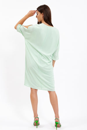 Divine Grace Turquoise Relaxed Fit Midi Dress With Pockets