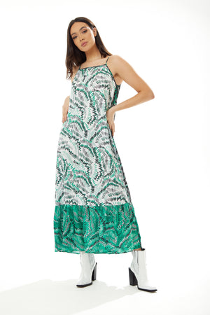 Liquorish Oversized cami maxi dress in contrast colours