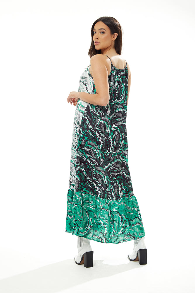 Liquorish Oversized cami maxi dress in contrast colours