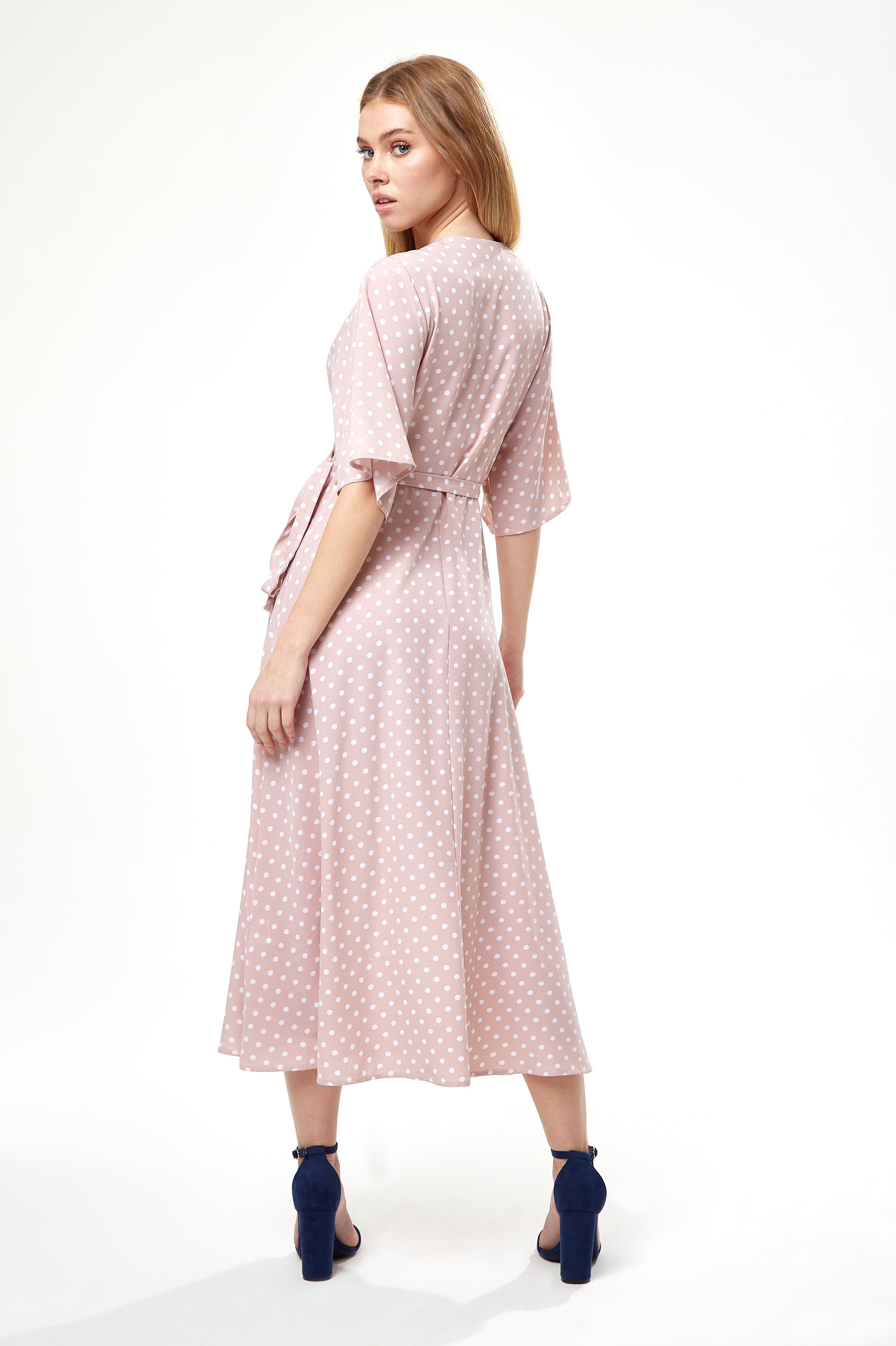 Light pink polka dot dress hotsell