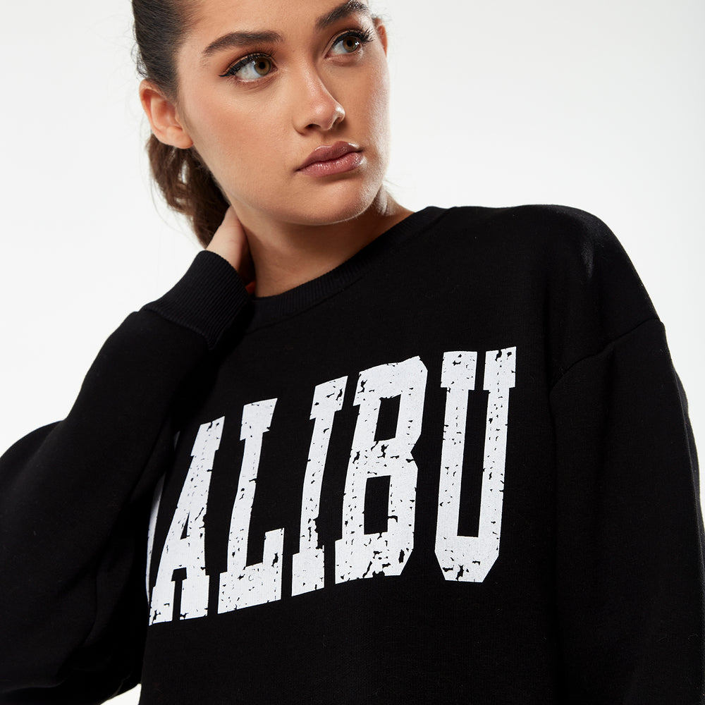 
                  
                    Liquorish Sweatshirt with Malibu Print in Black
                  
                