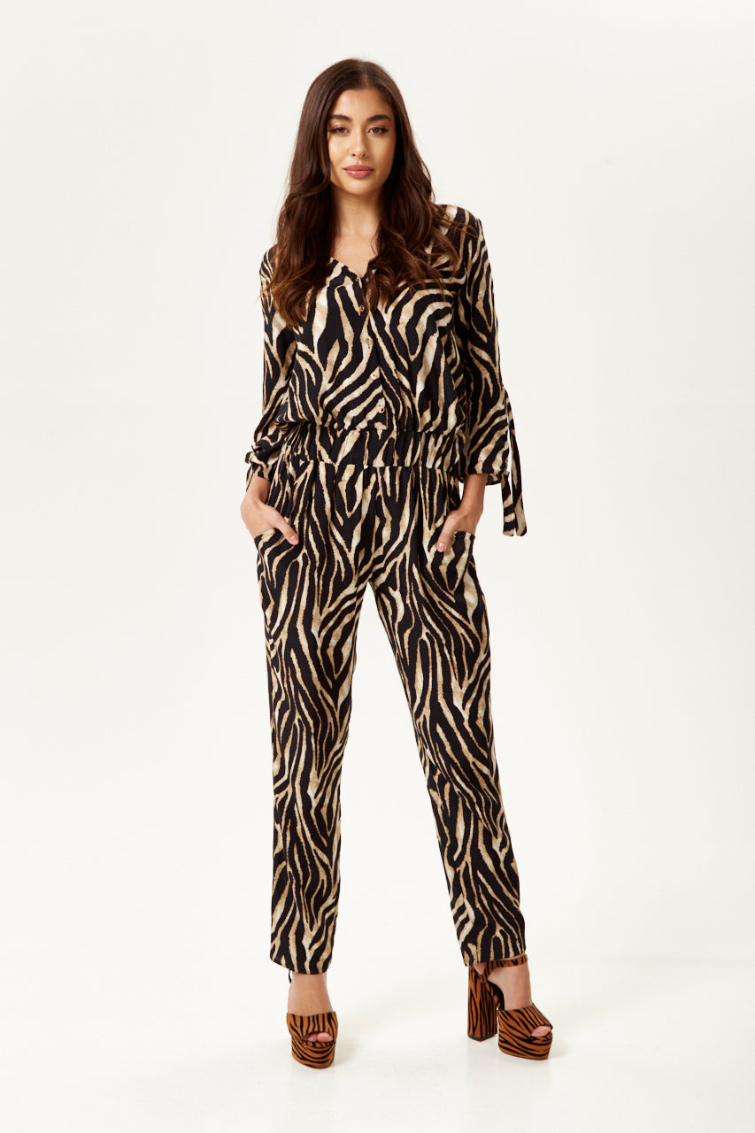 Tiger sales print jumpsuit