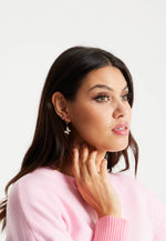 Liquorish Pearl Butterfly Hoop Earrings In Gold