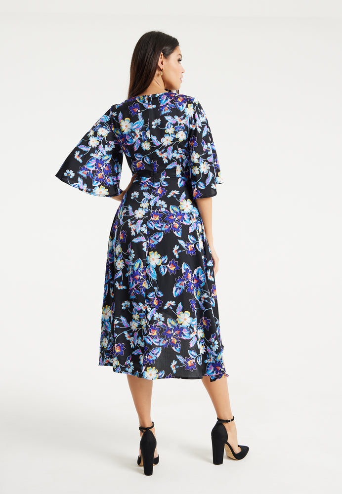 Liquorish Floral Print Wrap Dress
