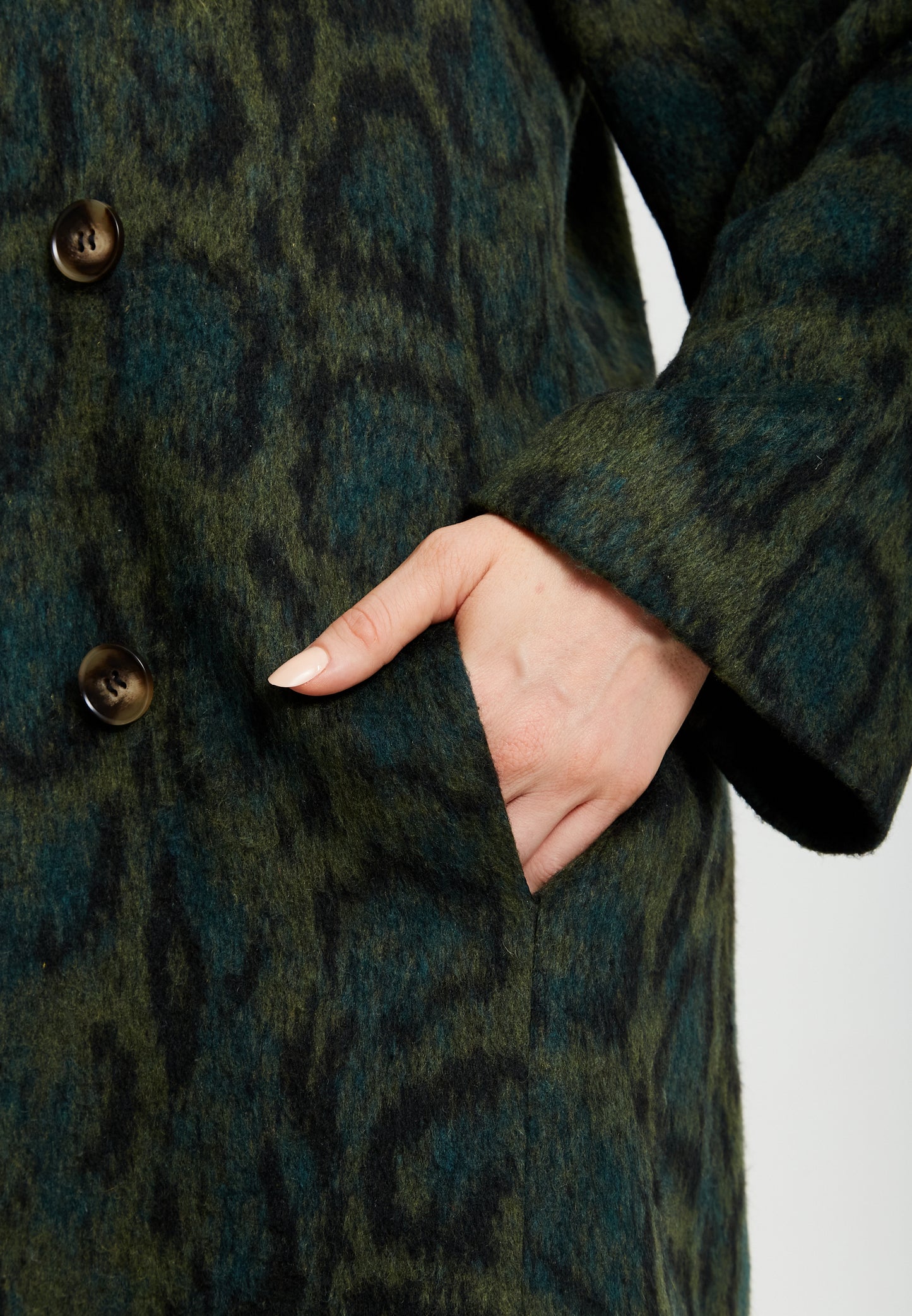 
                  
                    Liquorish Leopard Print Longline Coat In Khaki
                  
                