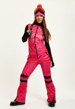 Liquorish Ski Waterproof SaIopette In Pink Zebra Print