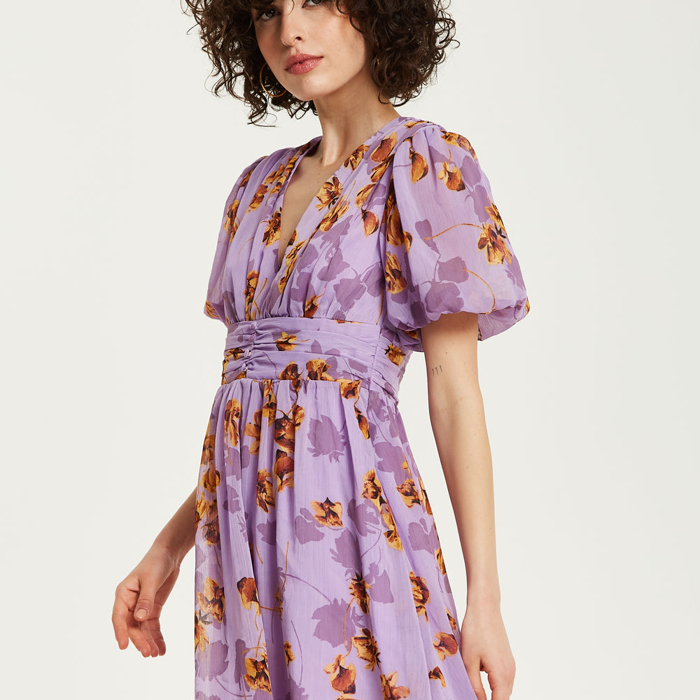 
                  
                    Liquorish Purple Floral V Neck mini Dress
                  
                