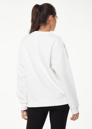 Liquorish Sweatshirt with Malibu Print in White