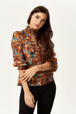 Divine Grace Floral Print Top with Long Sleeves in Tuscany