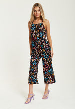 Liquorish Floral Print Jumpsuit With Straight Legs