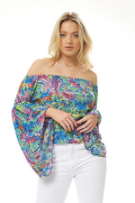 Liquorish Off Shoulder Multicolour Top