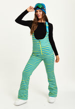 Liquorish Ski Waterproof Salopette In Multi Dogtooth Print