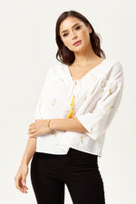 Divine Grace White Embroidered Oversized Top