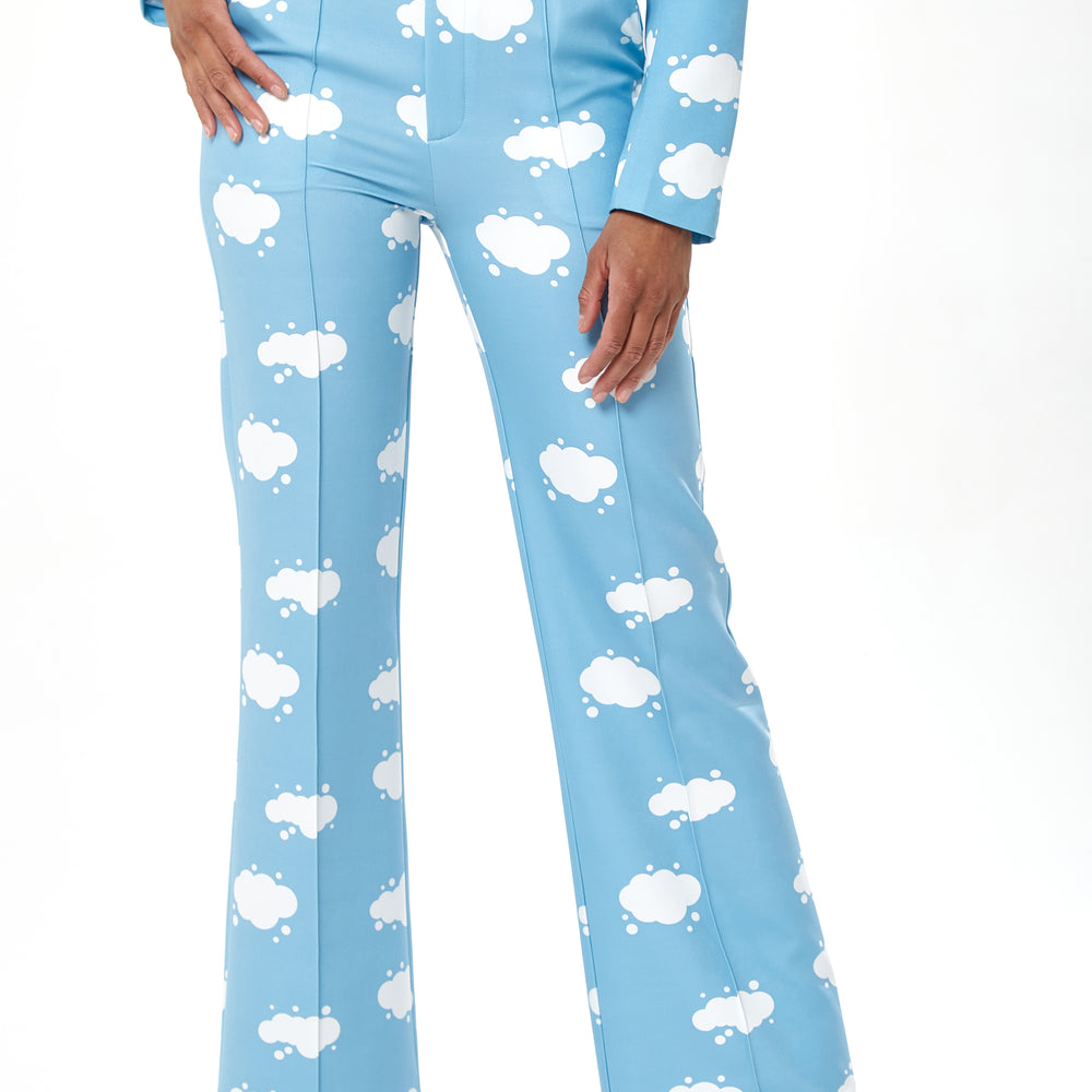 
                  
                    Liquorish Cloud Print Suit Trousers in Blue
                  
                