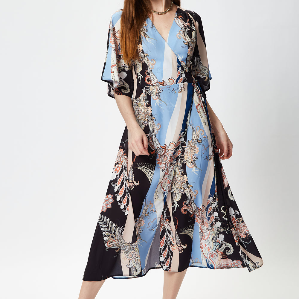 
                  
                    Liquorish Floral Midi Wrap Dress with Short Sleeves
                  
                
