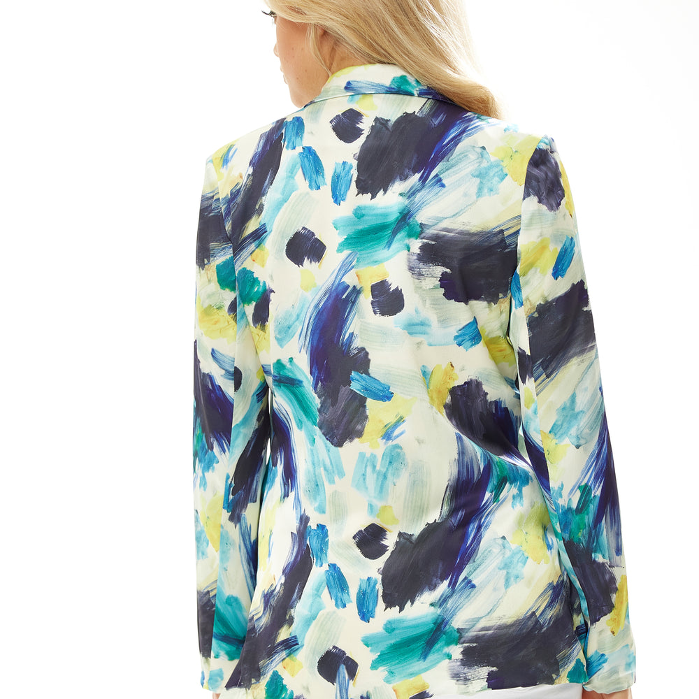
                  
                    Liquorish Multicolour Abstract print blazer jacket
                  
                