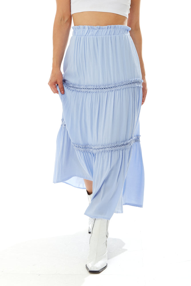 Liquorish Maxi Skirt in Blue