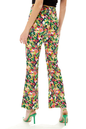 Liquorish High Waist Trousers in floral print