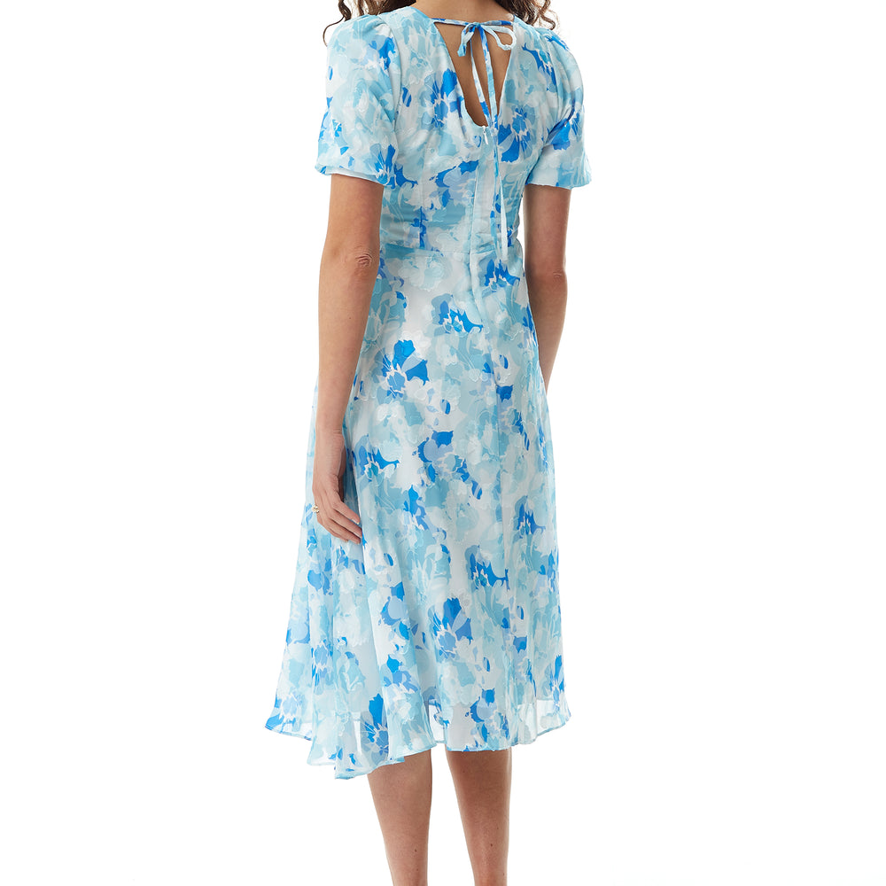 
                  
                    Liquorish Blue Floral Midi Dress with Short Sleeves
                  
                